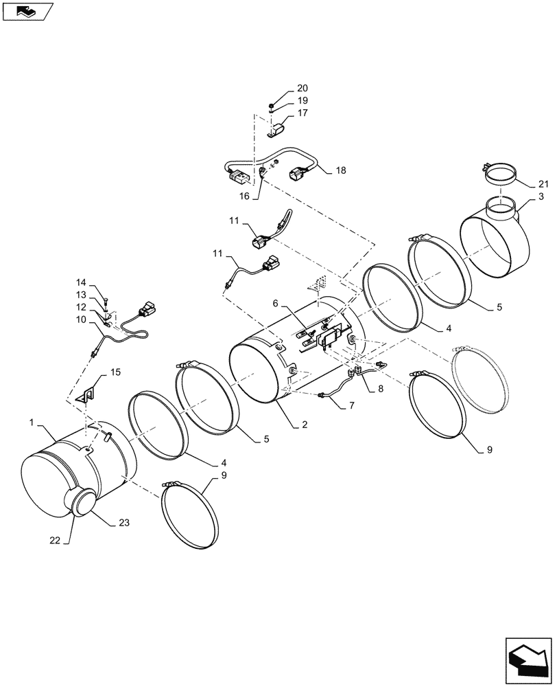 Схема запчастей Case 1221F - (10.501.AD) - DIESEL OXIDATION CATALYST (10) - ENGINE