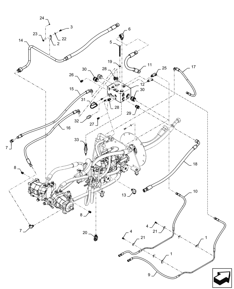 Схема запчастей Case 850M WT - (29.218.010) - PUMP, HYDRO (29) - HYDROSTATIC DRIVE