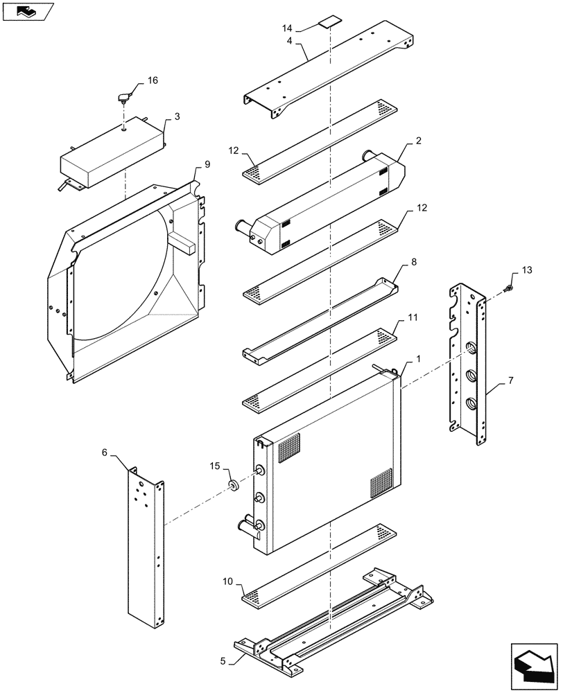 Схема запчастей Case 1221F - (10.400.BE) - RADIATOR ASSEMBLY (10) - ENGINE