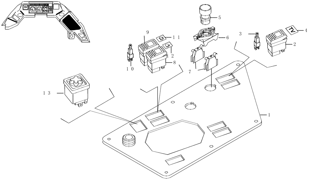 Схема запчастей Case 325 - (5.652[23]) - ROPS CAB - ELECTRIC COMPONENTS (10) - Cab/Cowlings