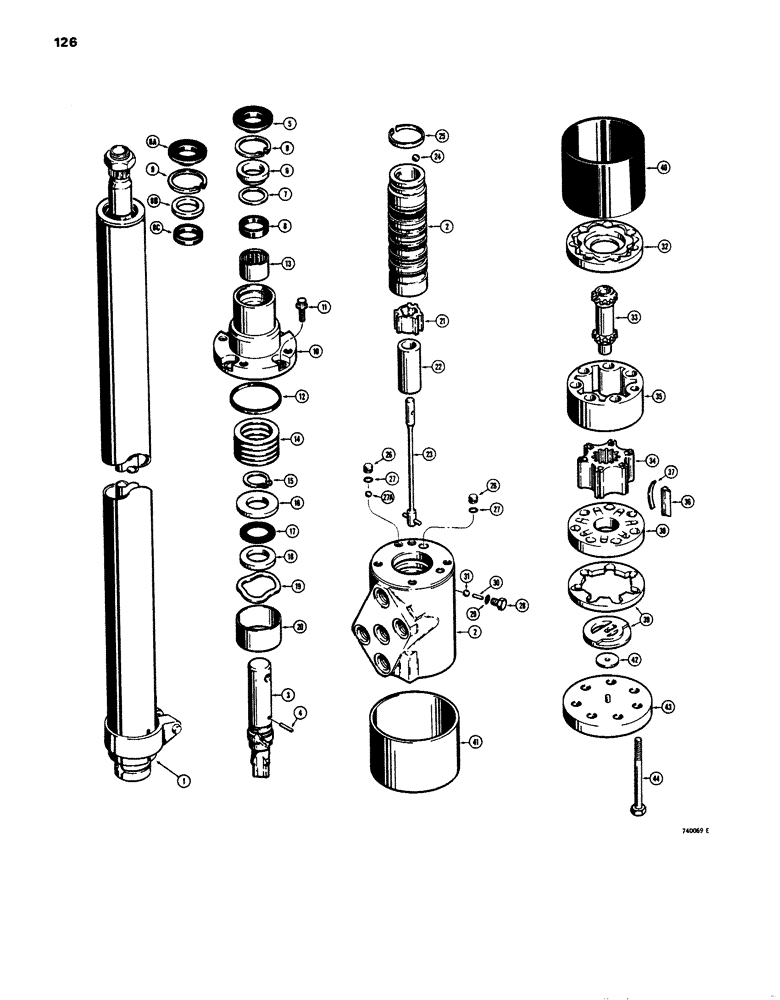 Схема запчастей Case 680E - (126) - STEERING VALVE (41) - STEERING