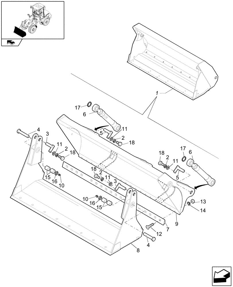 Схема запчастей Case 21E - (64.009[2772986001]) - CLAMSHELL INSTALLATION 0,7M3 X 1900 STD. (82) - FRONT LOADER & BUCKET