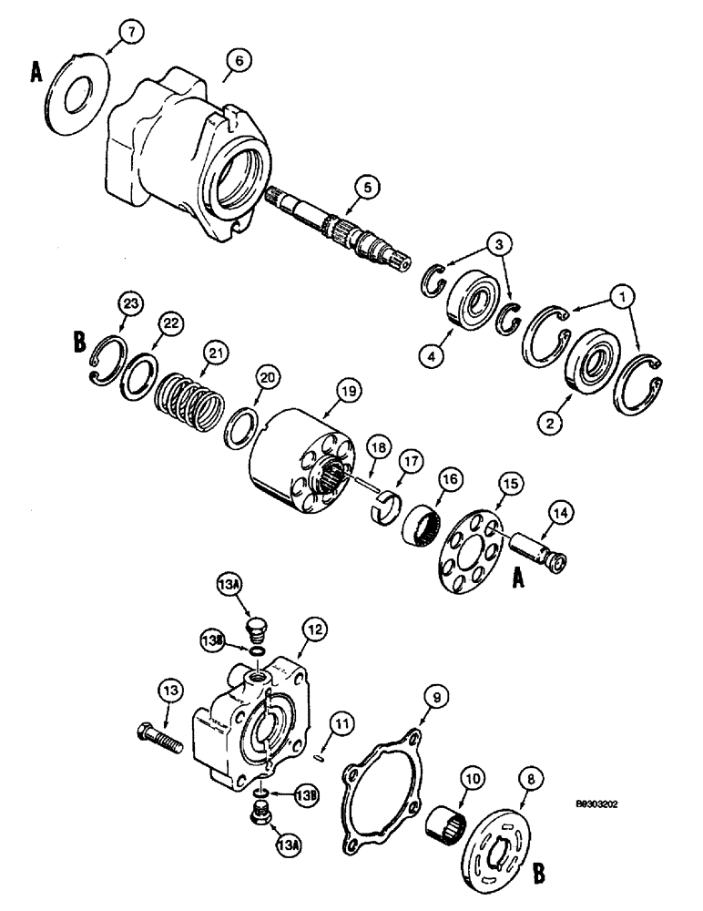 Схема запчастей Case 660 - (8-105A) - PLOW MOTOR - H674364, FOR INTEGRAL QUAD UNIT (08) - HYDRAULICS