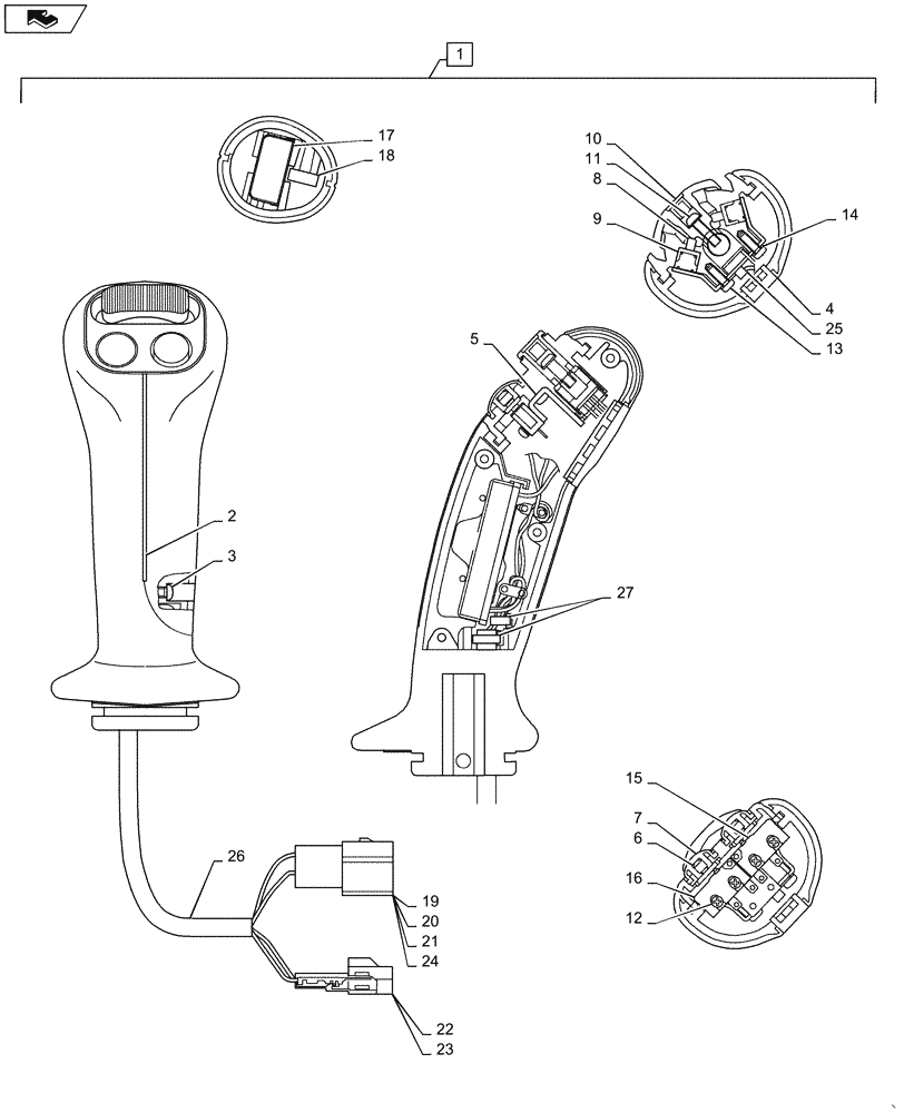 Схема запчастей Case CX27B ASN - (35.355.01[01]) - GRIP, ASSY (35) - HYDRAULIC SYSTEMS