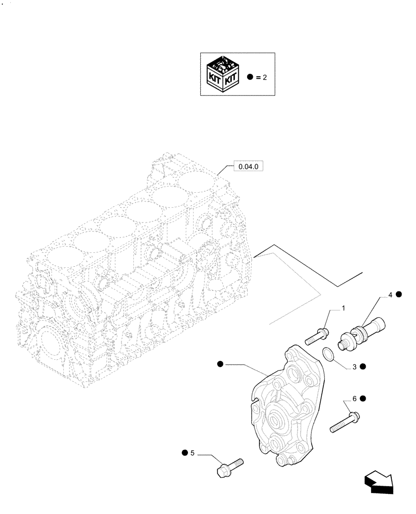 Схема запчастей Case F2CE9684P E033 - (0.30.0) - PUMP, ENGINE OIL & RELATED PARTS 