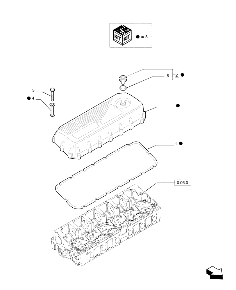 Схема запчастей Case F2CE9684P E033 - (0.06.3) - HEAD COVER 