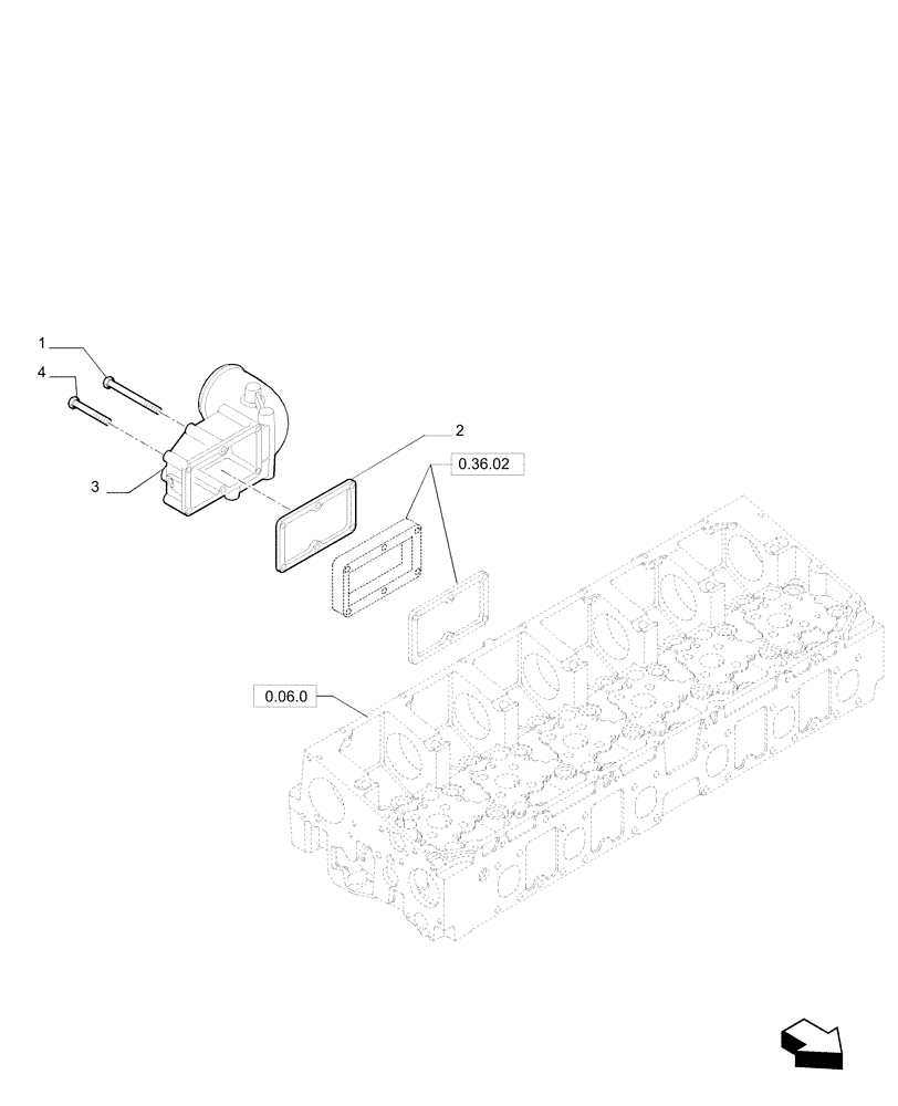 Схема запчастей Case F2CE9684P E033 - (0.22.0) - INTAKE MANIFOLD & HEATER 