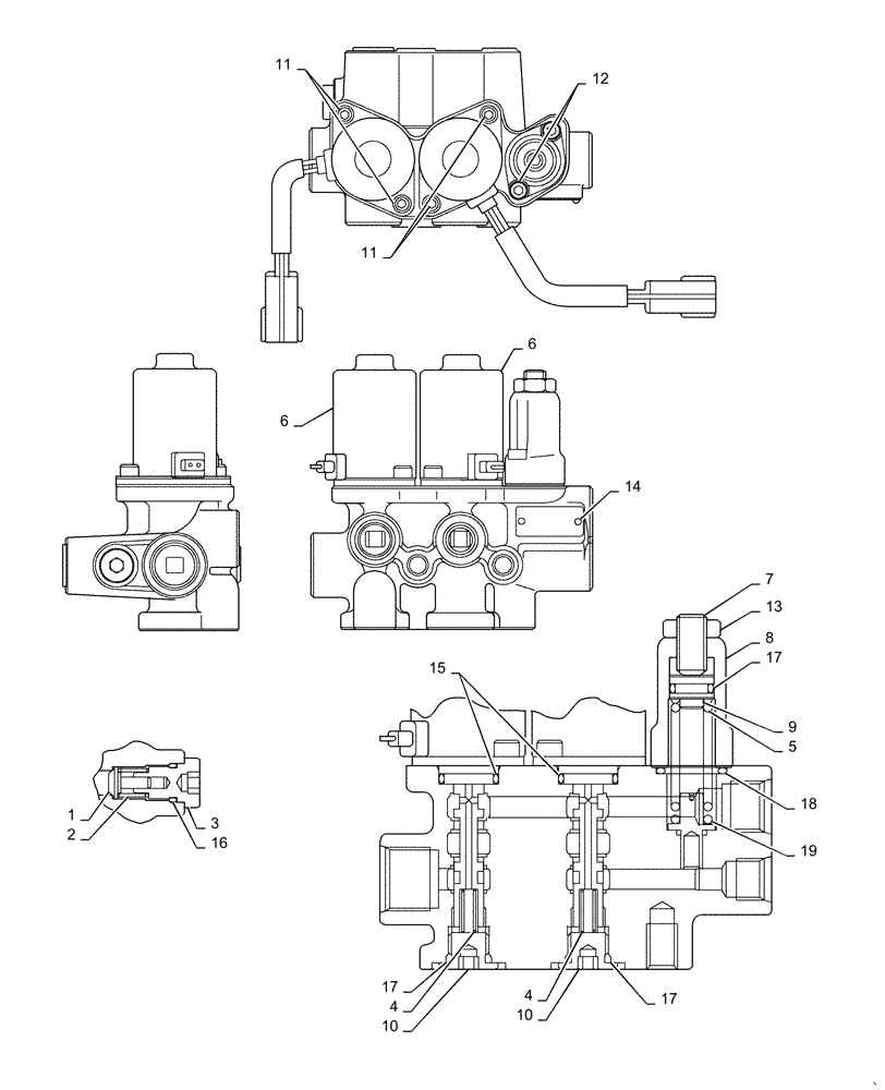 Схема запчастей Case CX55BMSR - (01-042[08]) - SOLENOID VALVE, ASSY (35) - HYDRAULIC SYSTEMS