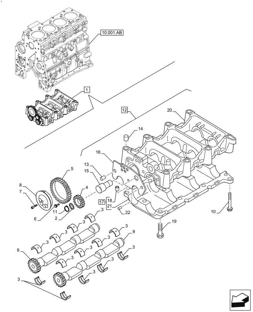 Схема запчастей Case F4HFE413A E001 - (10.110.AC) - BALANCER (10) - ENGINE