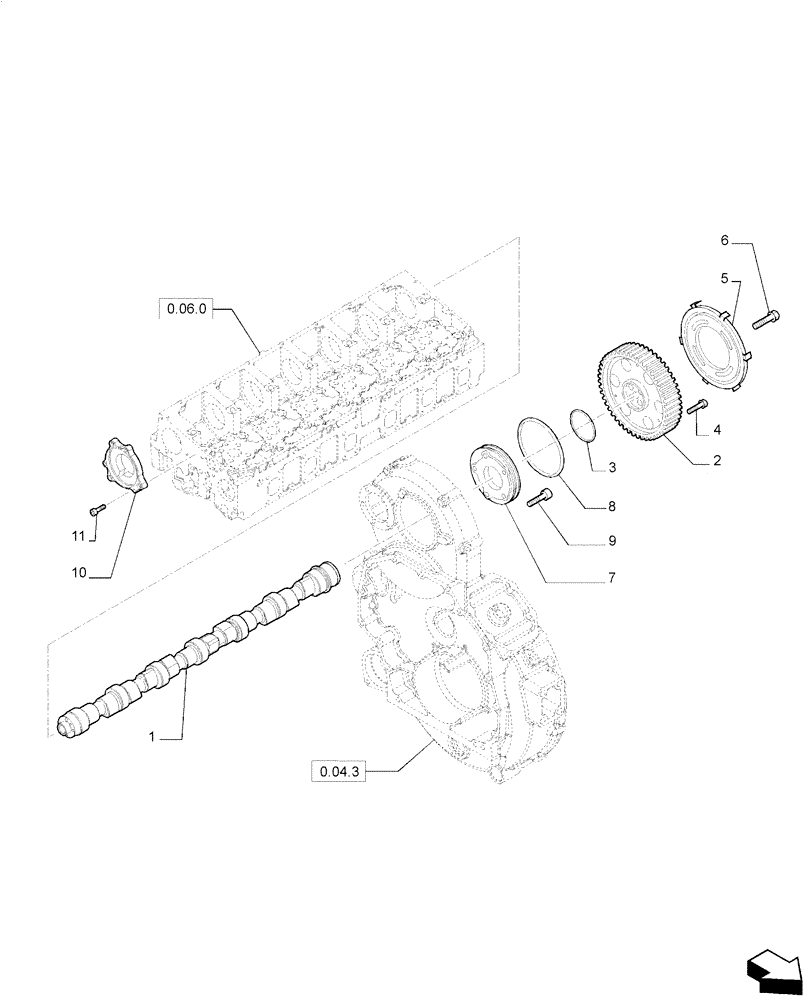 Схема запчастей Case F2CE9684P E033 - (0.12.5) - CAMSHAFT 