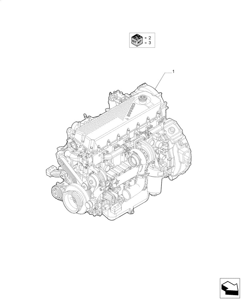 Схема запчастей Case F2CE9684P E033 - (0.02.1) - ENGINE ASSY 