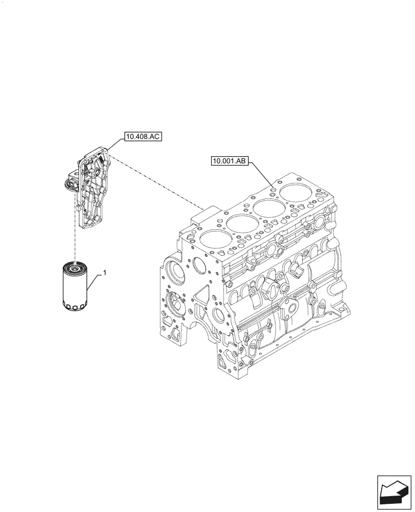 Схема запчастей Case F4HFE413P A001 - (10.304.AE) - OIL FILTER (10) - ENGINE