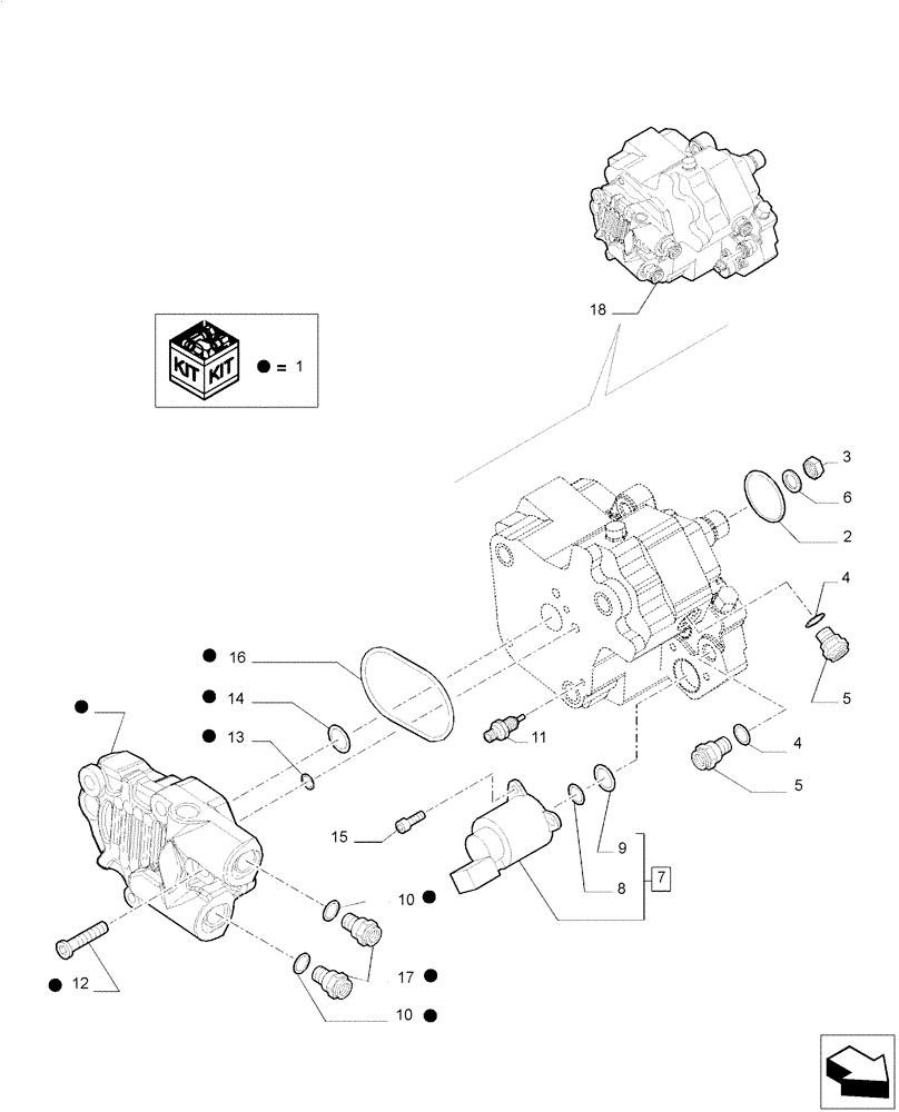 Схема запчастей Case F2CE9684P E033 - (0.14.0/A) - INJECTION PUMP - COMPONENTS 