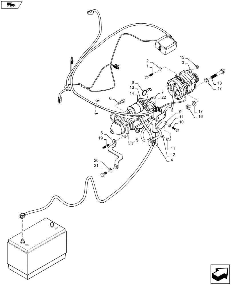 Схема запчастей Case 445 - (04-04) - ELECTRICAL - STARTER AND ALTERNATOR (04) - ELECTRICAL SYSTEMS