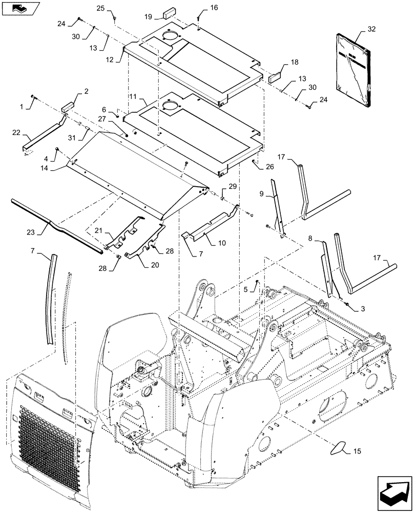 Схема запчастей Case SR220 - (88.100.90[17]) - DIA, KIT, DEBRIS HARD PARTS WITH SEALS (88) - ACCESSORIES