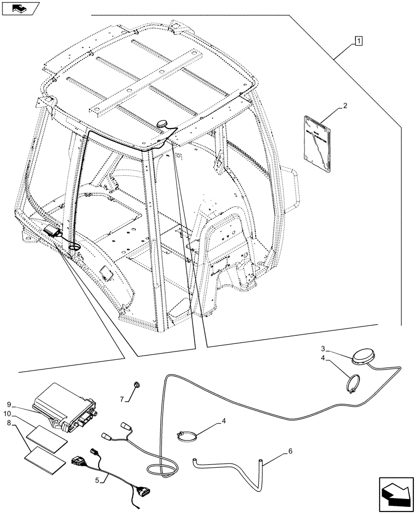 Схема запчастей Case 580SN WT - (88.055.02) - DIA KIT, SITEWATCH™ - C9045 (88) - ACCESSORIES