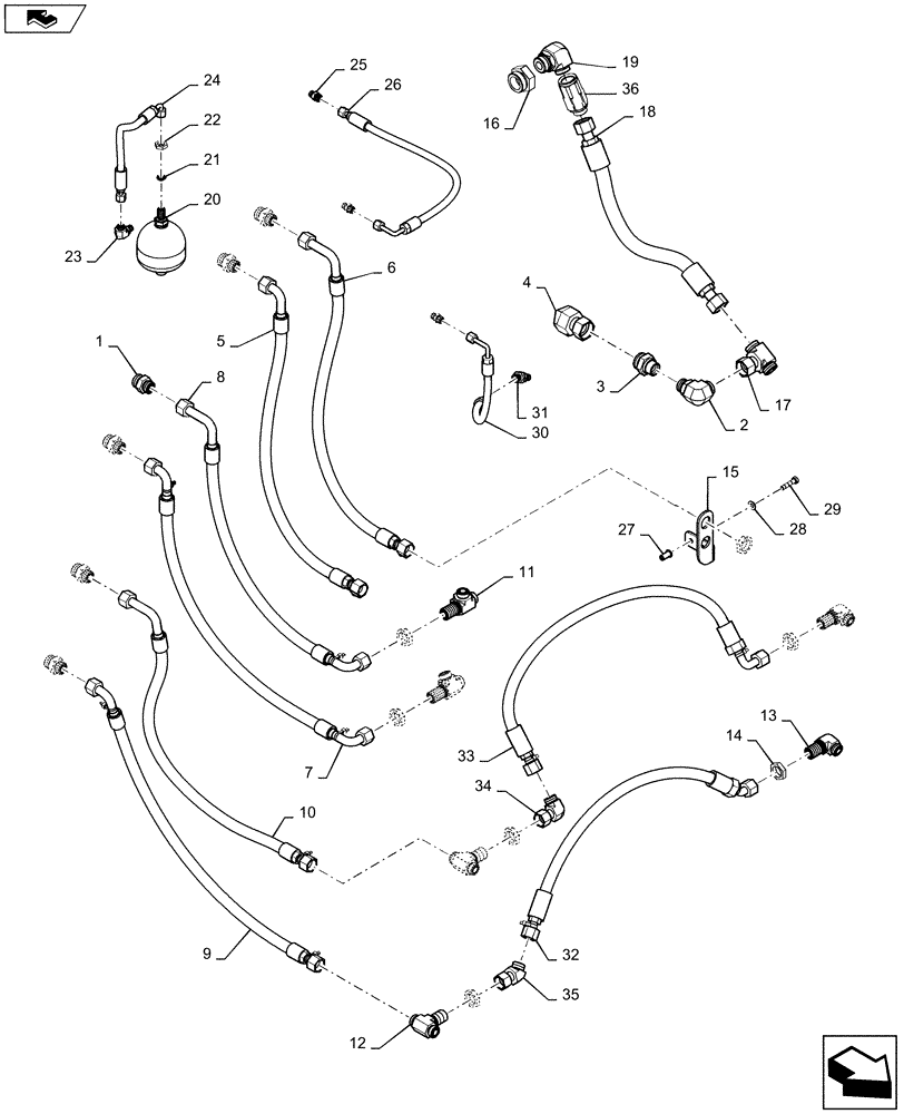 Схема запчастей Case 2050M LT - (35.359.AE[01]) - HOSE ASSEMBLY, (PLUMBING PAT) (35) - HYDRAULIC SYSTEMS