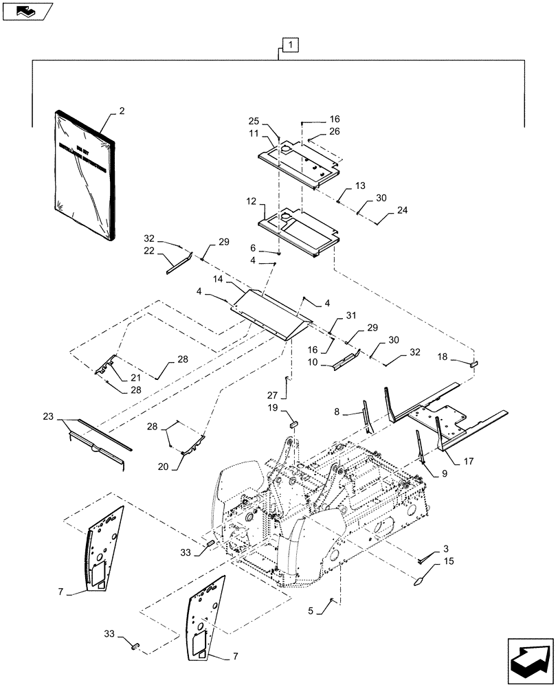 Схема запчастей Case SR250 - (88.100.90[18]) - KIT, DEBRIS HARD PARTS WITH SEALS (88) - ACCESSORIES