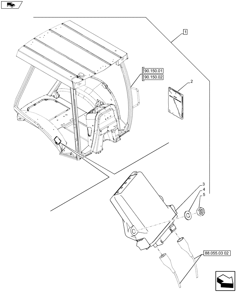 Схема запчастей Case 580SN WT - (88.055.03[01]) - DIA KIT, SITEWATCH™ - D9045 (88) - ACCESSORIES