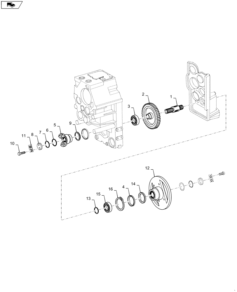 Схема запчастей Case 1221F - (21.155.AY) - TRANSMISSION, OUTPUT SHAFT AND FLANGE (21) - TRANSMISSION