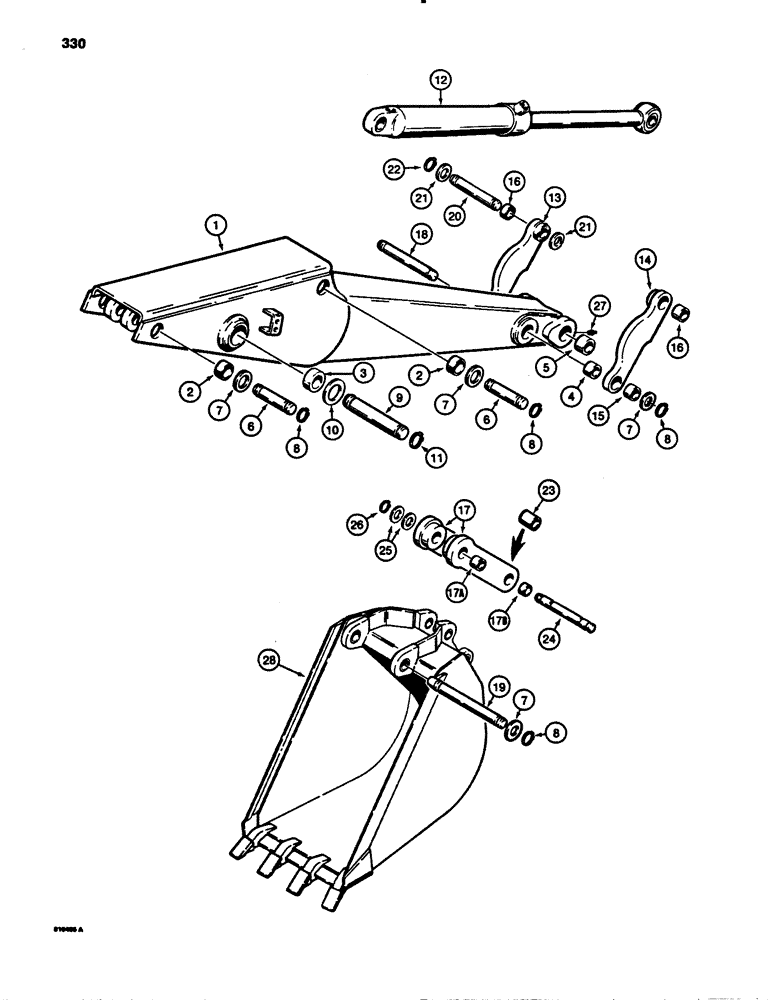 Схема запчастей Case 780B - (330) - BACKHOE DIPPER AND BUCKET (09) - CHASSIS/ATTACHMENTS