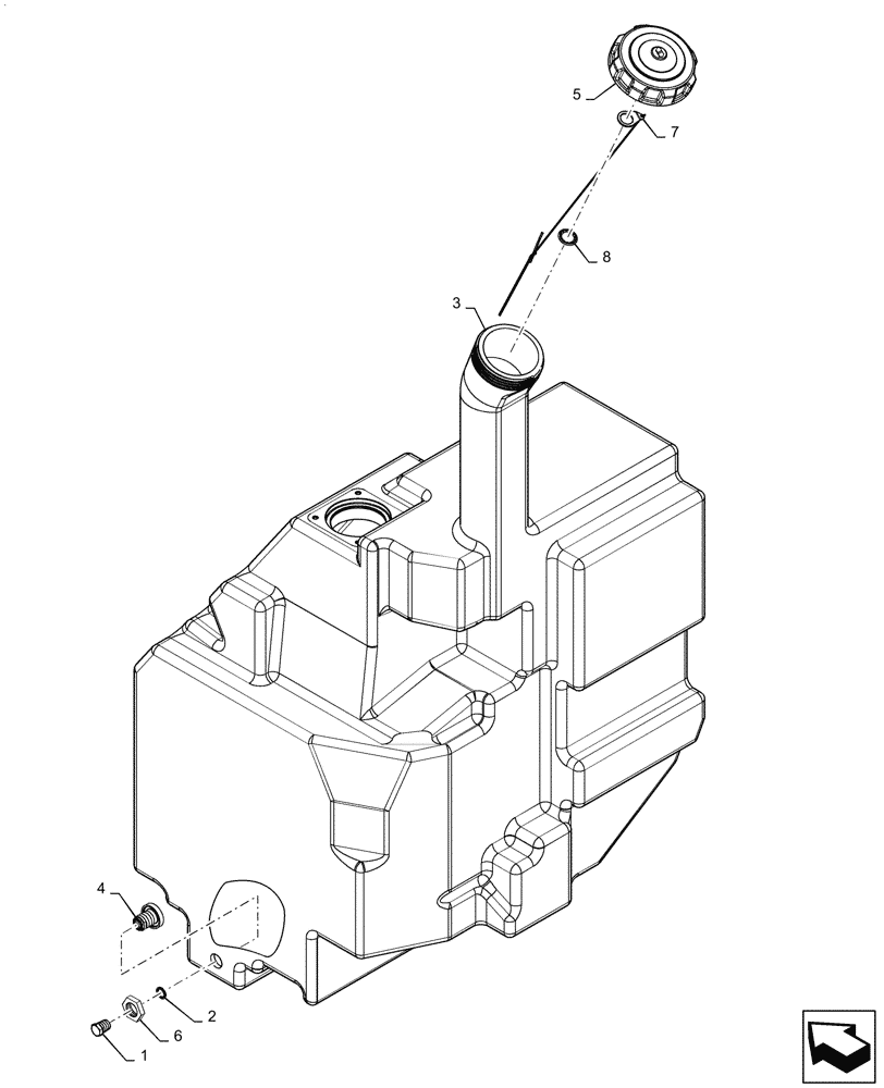 Схема запчастей Case TR270 - (10.216.AI) - FUEL TANK & ASSOCIATED PARTS (10) - ENGINE