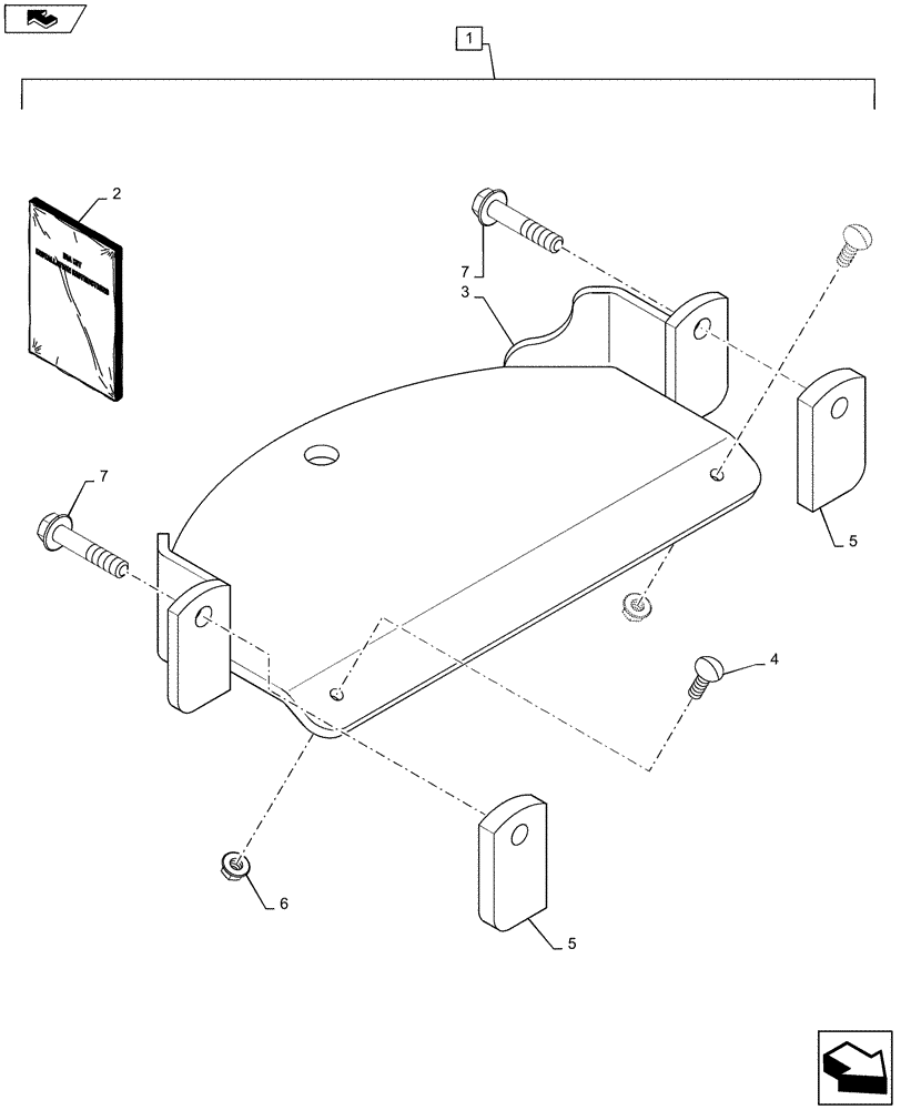 Схема запчастей Case SR160 - (88.088.14) - DIA, KIT DRAWBAR (88) - ACCESSORIES