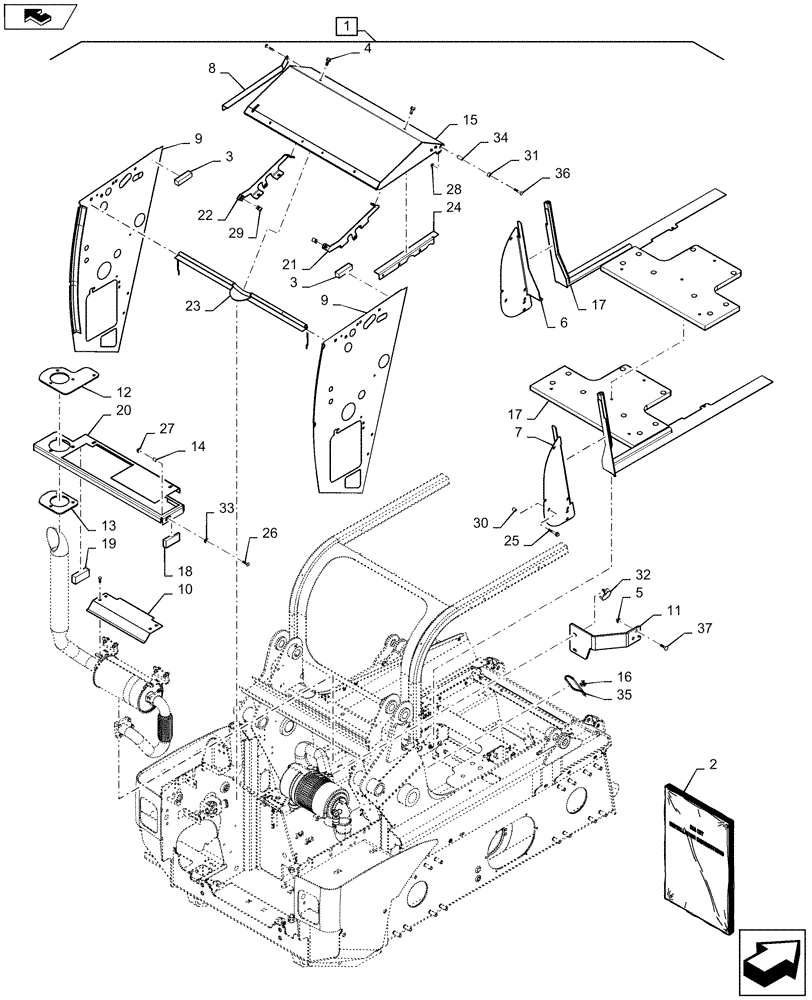 Схема запчастей Case SR175 - (88.100.90[13]) - DIA KIT, DEBRIS HARD PARTS WITH SEALS (SR175,SR200,TR270) (88) - ACCESSORIES