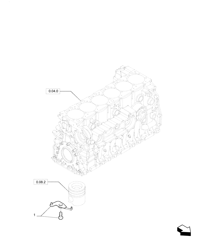 Схема запчастей Case F2CE9684P E033 - (0.04.14) - CYLINDER BARREL LUBRICATION NOZZLE 