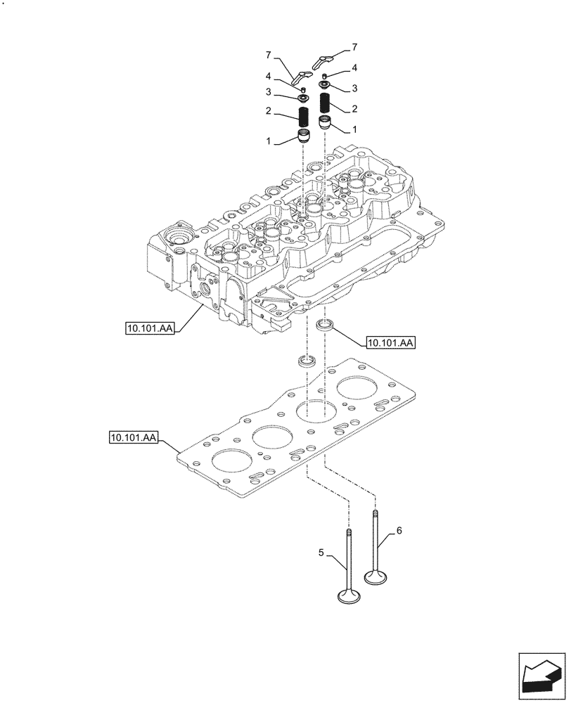 Схема запчастей Case F4HFE413P A008 - (10.101.AM) - CYLINDER HEAD, VALVE (10) - ENGINE