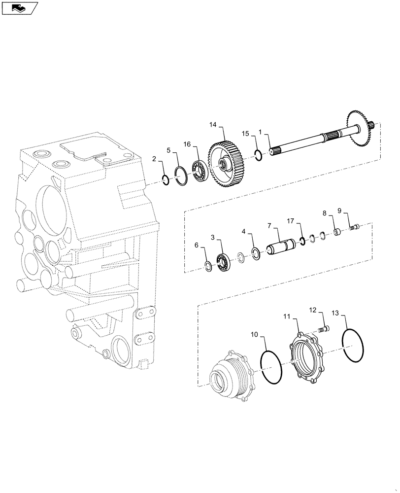 Схема запчастей Case 1221F - (21.135.AX[01]) - TRANSMISSION, POWER TAKE OFF (21) - TRANSMISSION