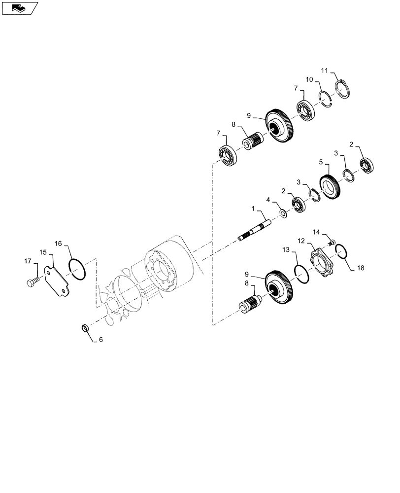 Схема запчастей Case 1221F - (21.135.AX[02]) - TRANSMISSION, POWER TAKE OFF (21) - TRANSMISSION