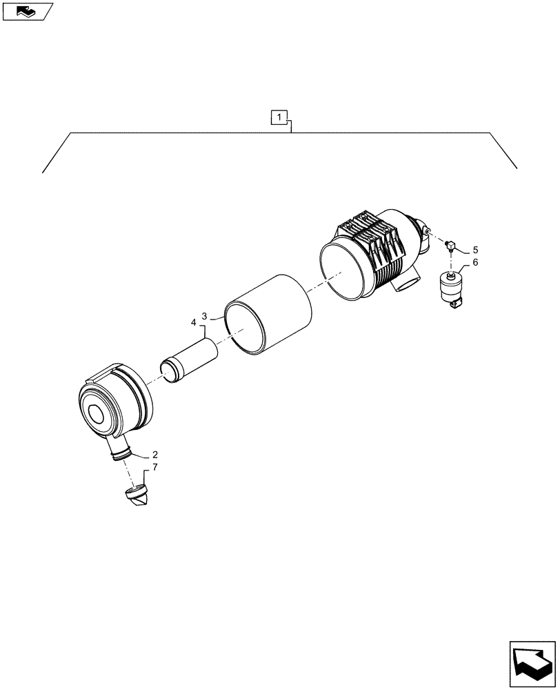 Схема запчастей Case SR175 - (10.202.AB) - AIR CLEANER ASSY (10) - ENGINE