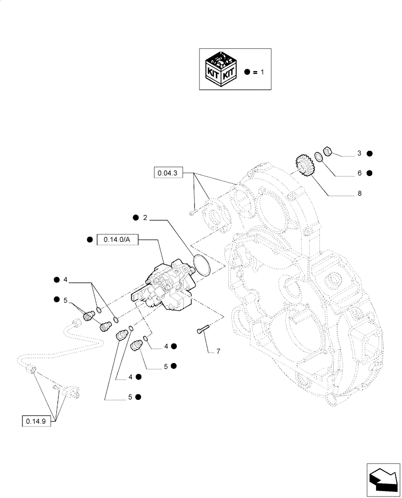 Схема запчастей Case F2CE9684P E033 - (0.14.0) - FUEL SYSTEM - INJECTION PUMP 