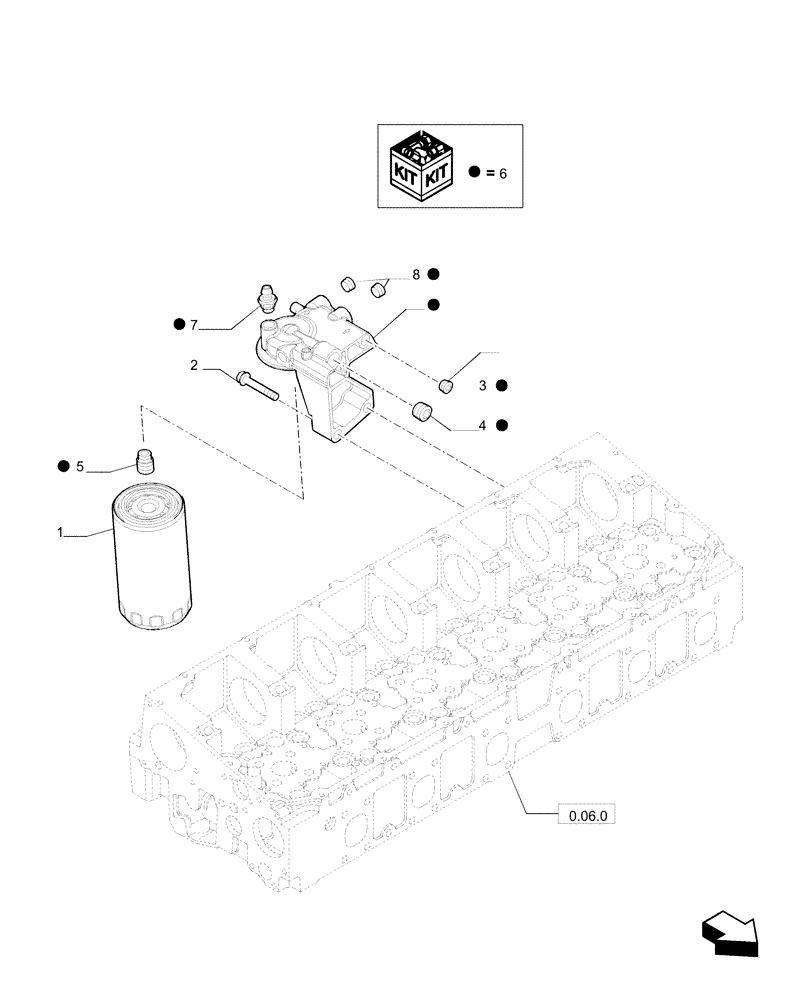 Схема запчастей Case F2CE9684P E033 - (0.20.0) - FUEL FILTER, ENGINE MOUNTED 