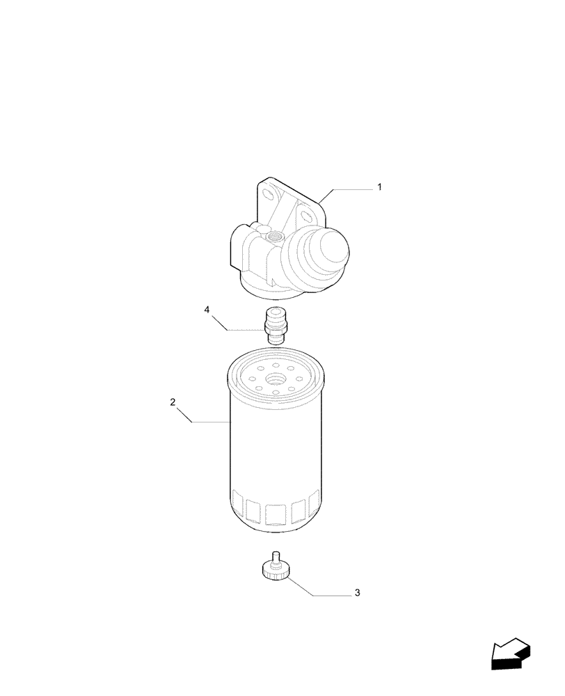 Схема запчастей Case F2CE9684P E033 - (0.20.9) - FUEL PRE-FILTER, ENGINE MOUNTED 