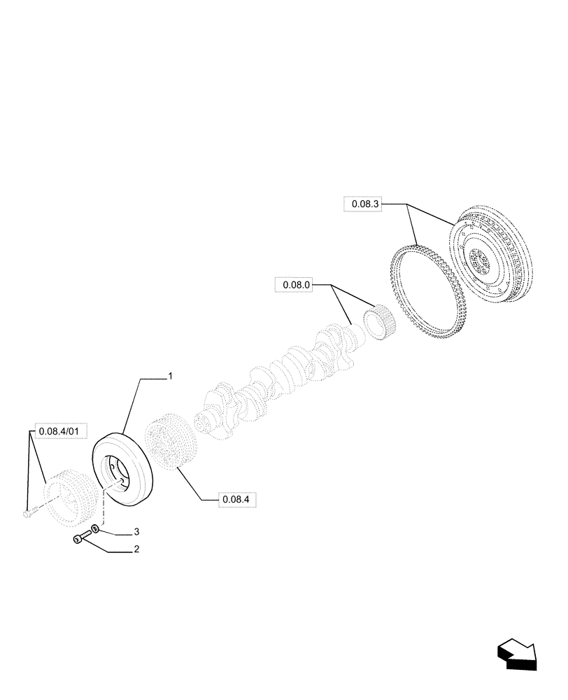 Схема запчастей Case F2CE9684P E033 - (0.08.42) - DAMPER 