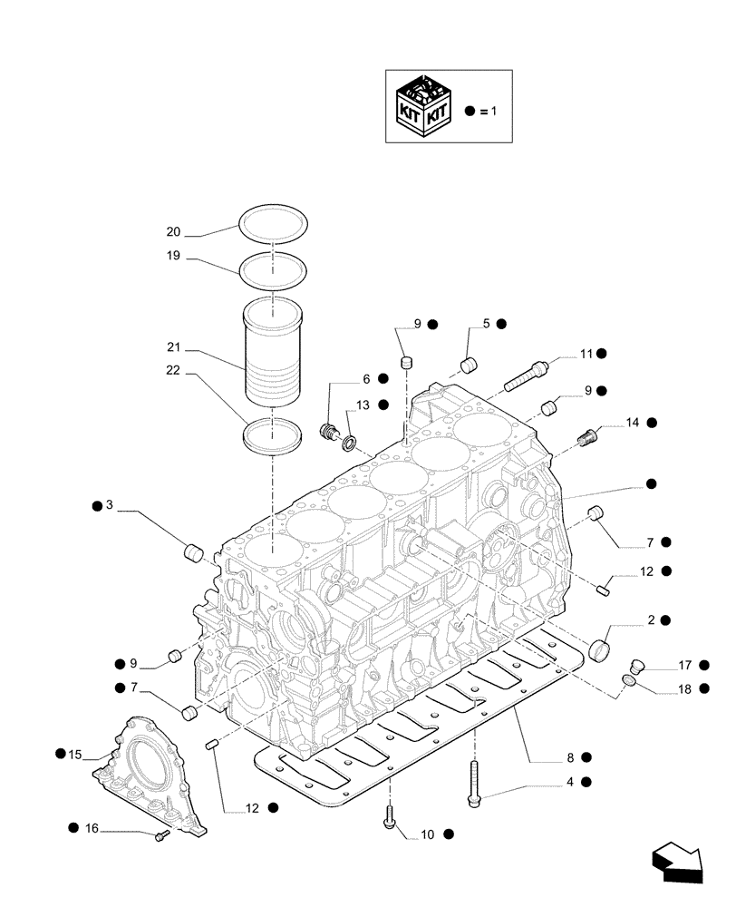 Схема запчастей Case F2CE9684P E033 - (0.04.0) - CYLINDER BLOCK & RELATED PARTS 