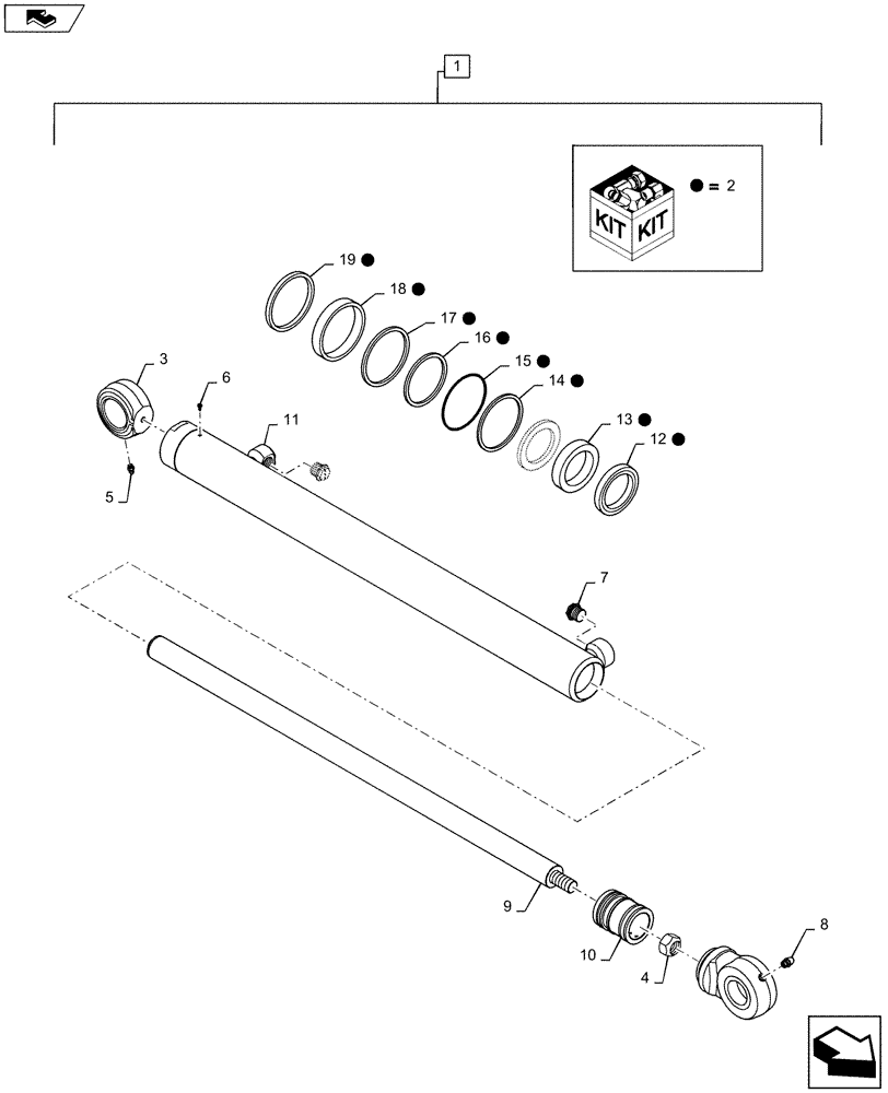 Схема запчастей Case SV185 - (35.701.CB[01]) - HYDRAULIC LIFT CYLINDER, BSN NBM443465 NA, NCM452139 EU (SV185) (35) - HYDRAULIC SYSTEMS