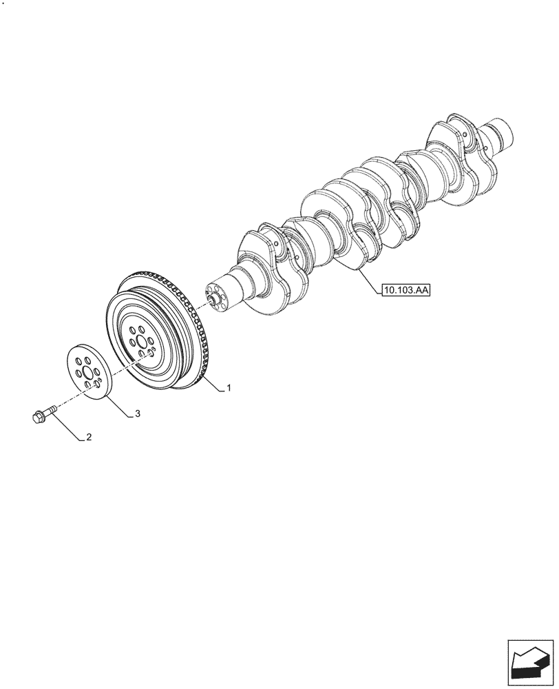 Схема запчастей Case F4HFE413P A008 - (10.103.AG) - CRANKSHAFT PULLEY (10) - ENGINE