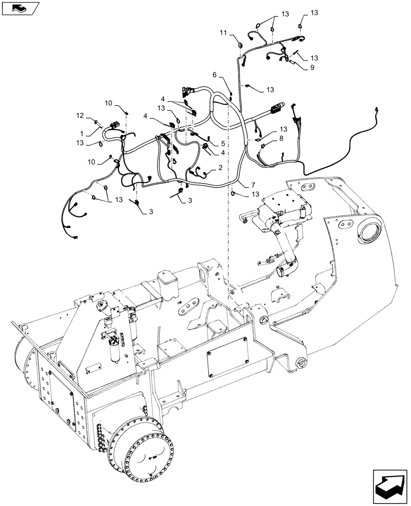 Схема запчастей Case 2050M XLT - (55.101.AC[01]) - MAIN HARNESS (55) - ELECTRICAL SYSTEMS