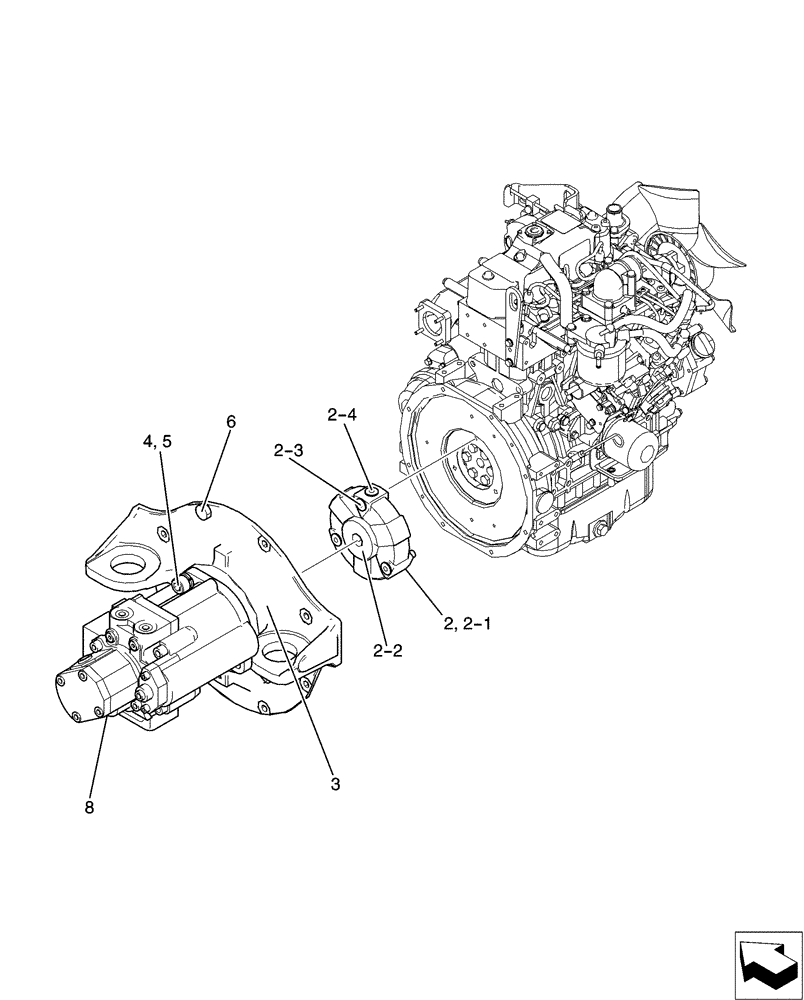 Схема запчастей Case CX31B - (01-025[01]) - POWER TAKE-OFF ASSY (35) - HYDRAULIC SYSTEMS