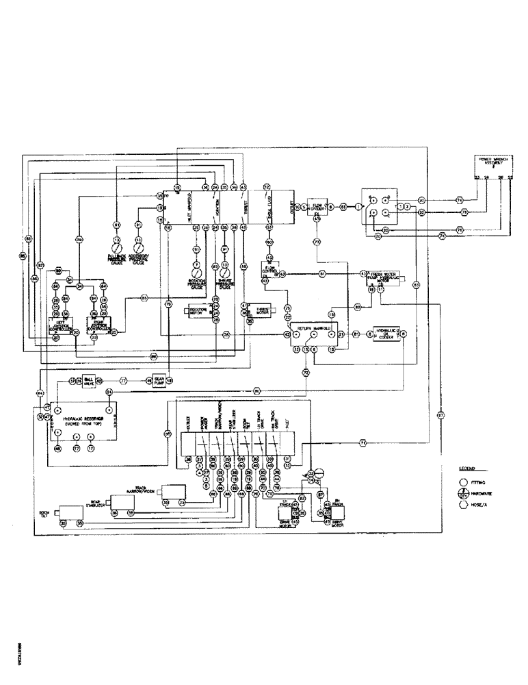 Схема запчастей Case 200TX - (9-42) - HYDRAULIC CIRCUIT FITTINGS 