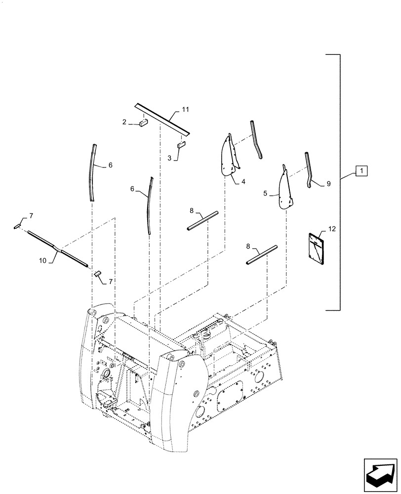 Схема запчастей Case SR130 - (88.090.10) - DIA KIT, DEBRIS SOFT PARTS (88) - ACCESSORIES