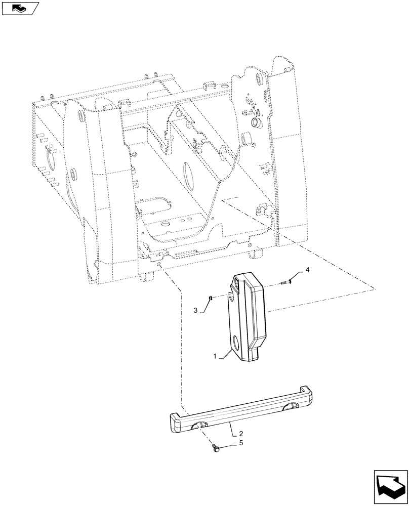 Схема запчастей Case SR160 - (39.140.AM) - COUNTERWEIGHT (39) - FRAMES AND BALLASTING