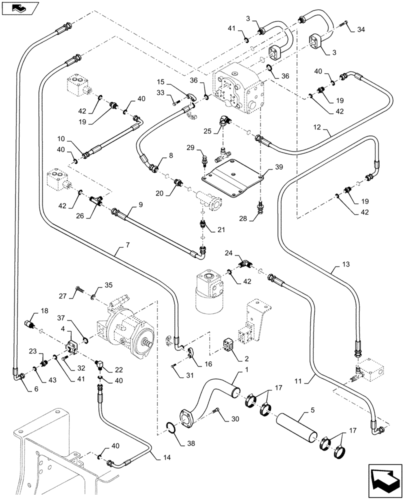 Схема запчастей Case 1221F - (41.200.AT[01]) - STEERING, HYDRAULIC SYSTEM (41) - STEERING