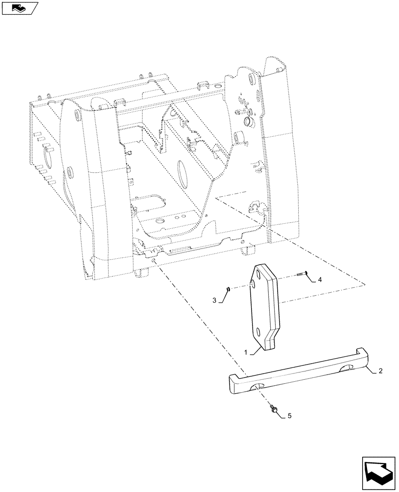 Схема запчастей Case SR150 - (39.140.AM) - COUNTERWEIGHT (39) - FRAMES AND BALLASTING