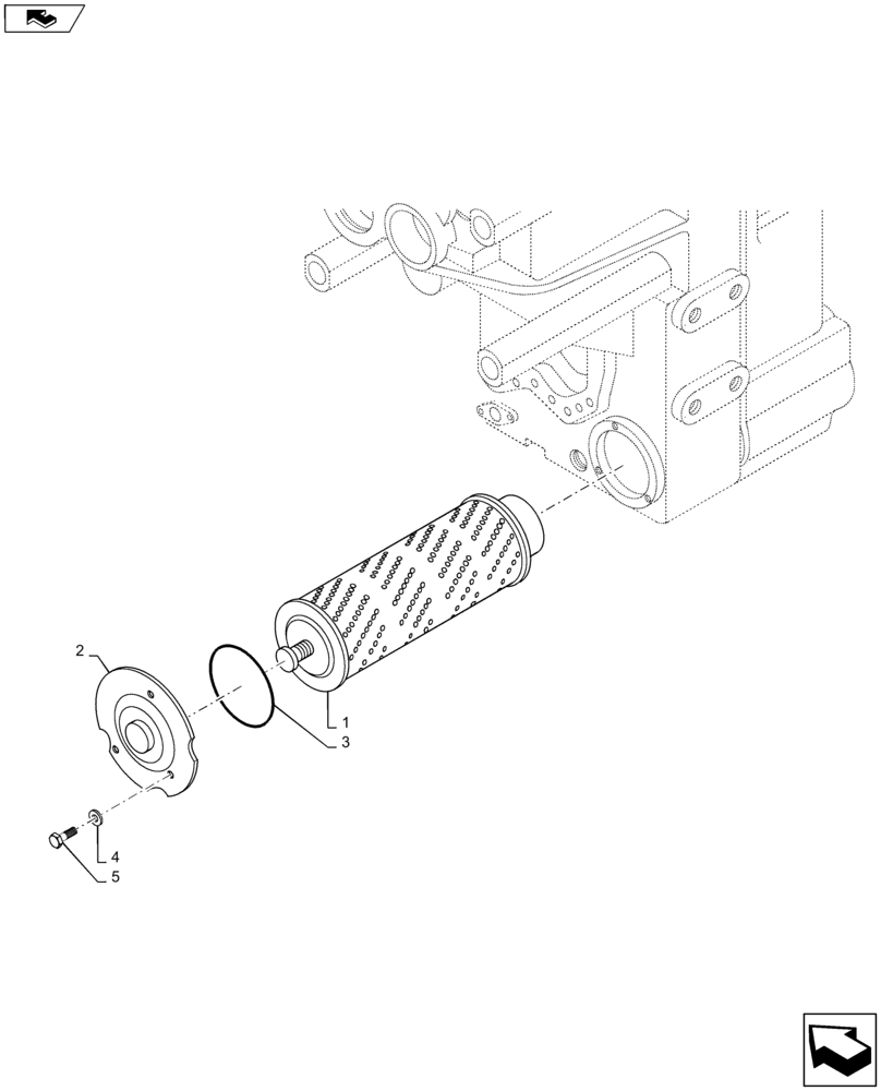 Схема запчастей Case 1221F - (21.105.AS) - FILTER (SUCTION) (21) - TRANSMISSION