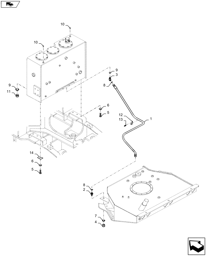 Схема запчастей Case 1221F - (35.300.AD) - TANK, HYDRAULIC SYSTEM (35) - HYDRAULIC SYSTEMS