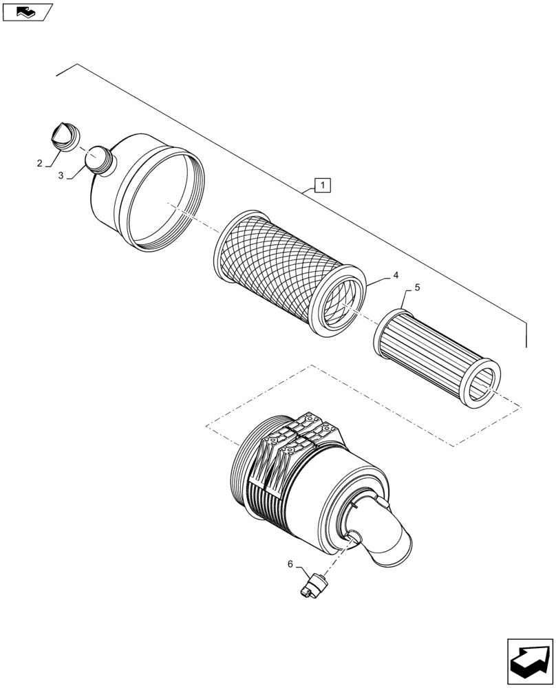 Схема запчастей Case TV380 - (10.202.AB) - AIR CLEANER ASSY (10) - ENGINE